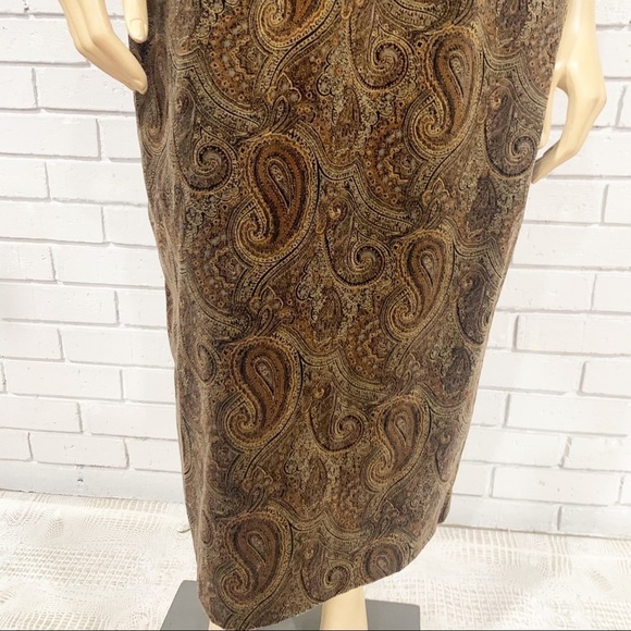Michelle Stuart Vintage Brown‎ Paisley Midi Skirt - Picture 5 of 16